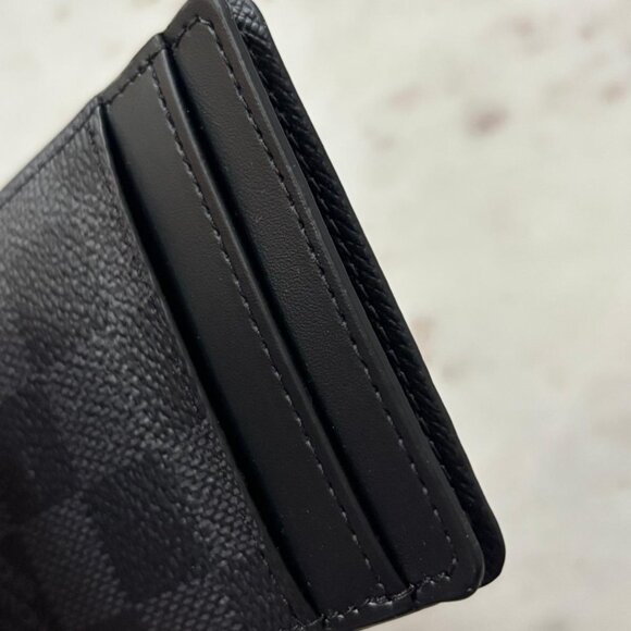 NEW- RARE - LOUIS VUITTON Graphite  Pince Card Holder With Bill Clip Silver - Picture 8 of 10